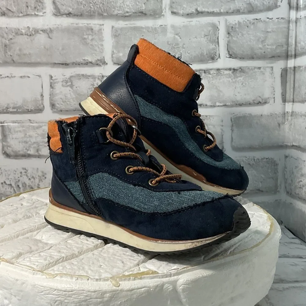 Kids' Navy and Orange High-Top Shoes